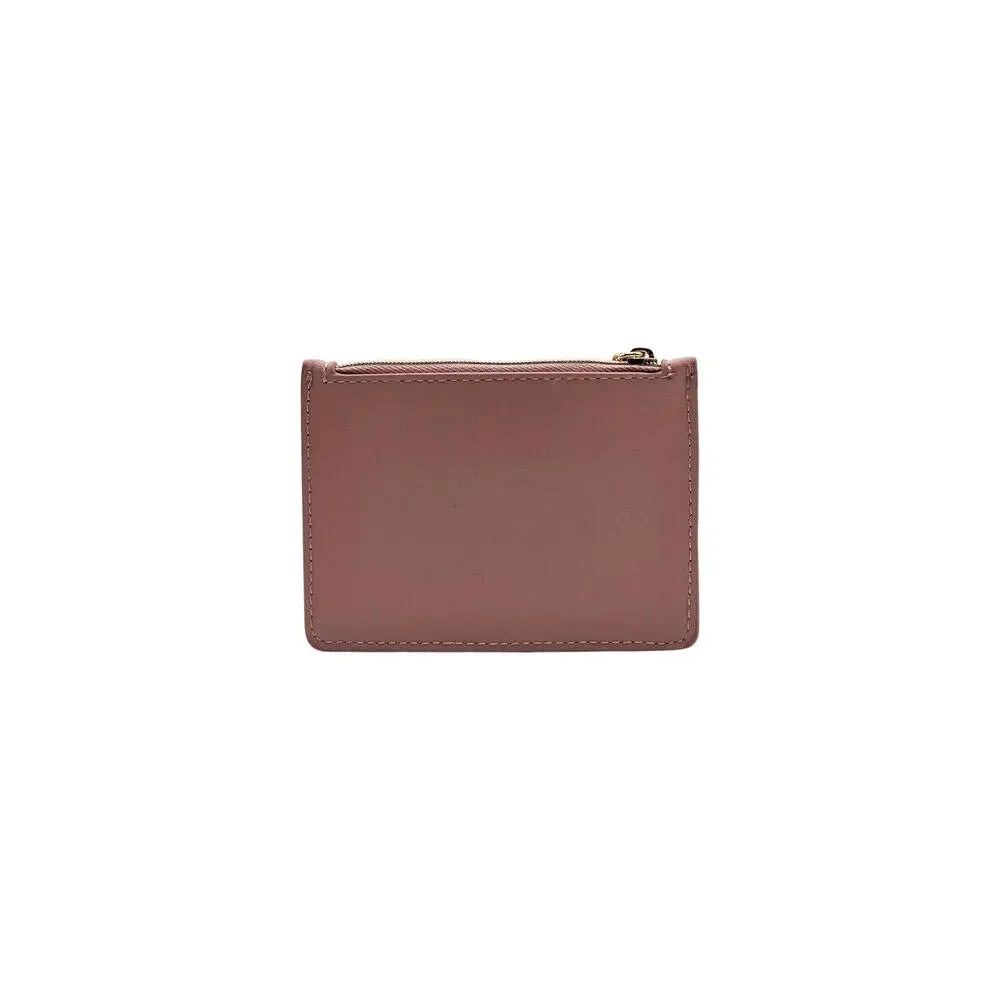 Michael Kors Dusty Rose Faux Leather Zip Card Holder Coin Pouch Key Case - NWT